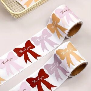 Large Bow Thank You Stickers, 150 Pieces